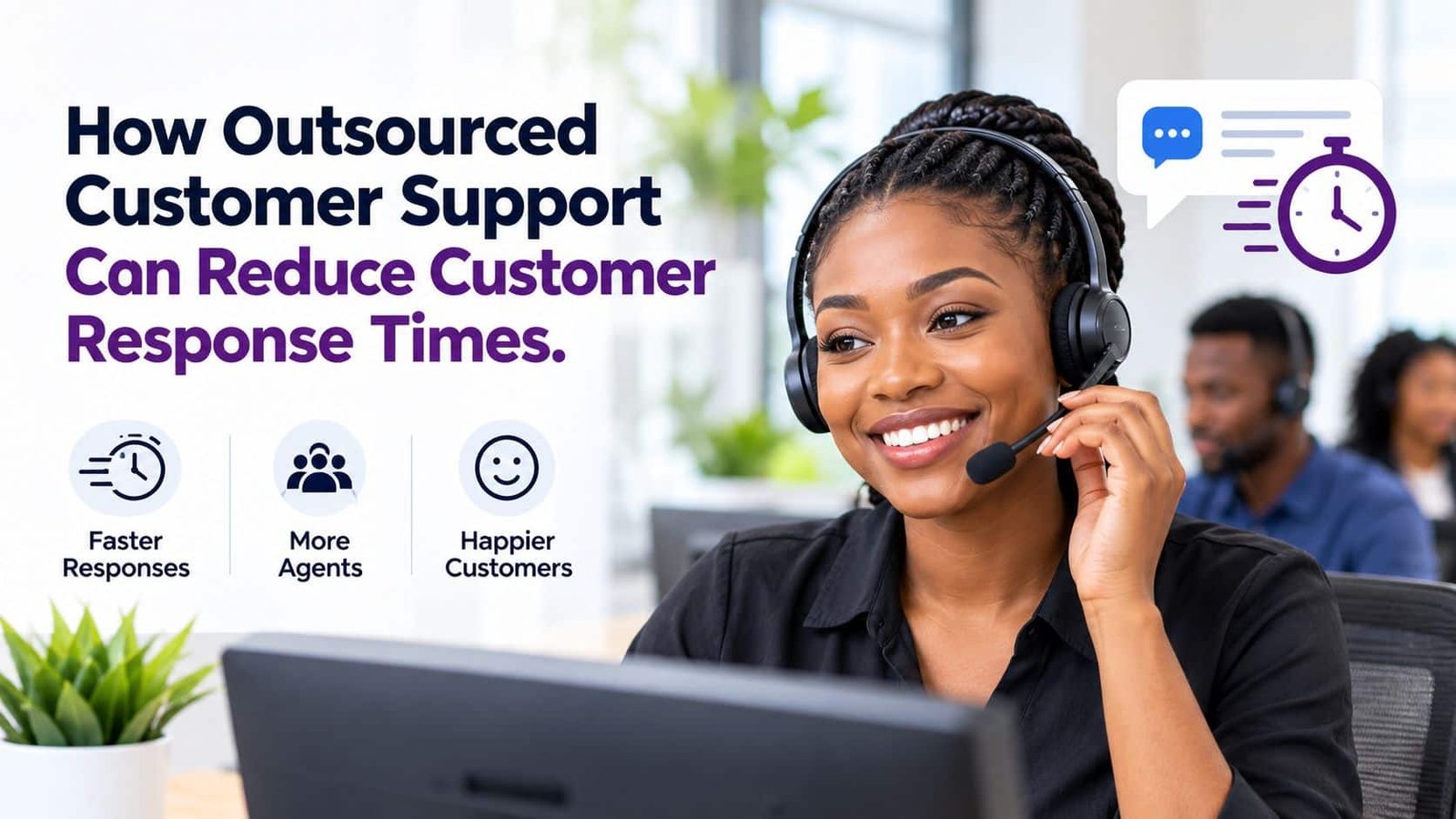 Outsourced customer support reducing customer response times with faster responses, more agents, and happier customers.https://camillo.ng/customer-service-outsourcing/